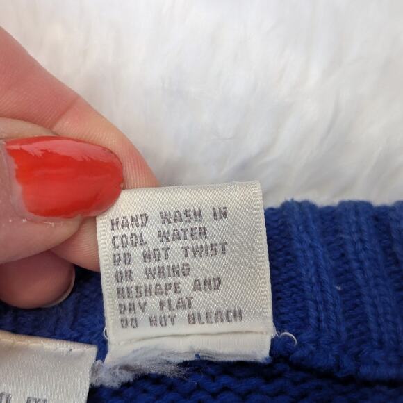 90s Vintage Nordstrom Short Sleeve Crew Neck Sweater Blue Size Medium - Picture 7 of 15